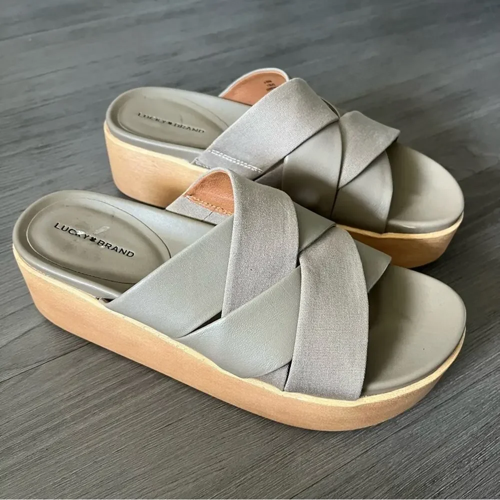 Lucky Brand Dikona Strappy Platform Wedge Sandal 11M
